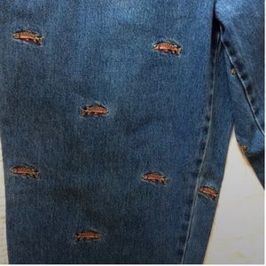 Jeans with Embroidered Fish!  DAVID BROOKS Size 12